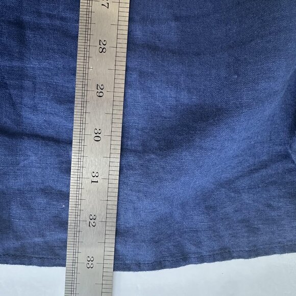 Ellen Tracy Tunic Top Womens 2X Blue Linen Zip Front 3/4 Sleeve Utility Office - Picture 13 of 13